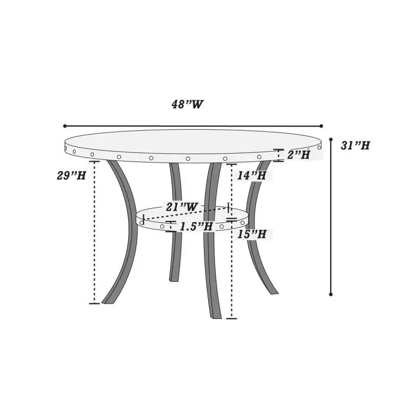 Classic Dining Set with Round Table and Four Side Chairs
