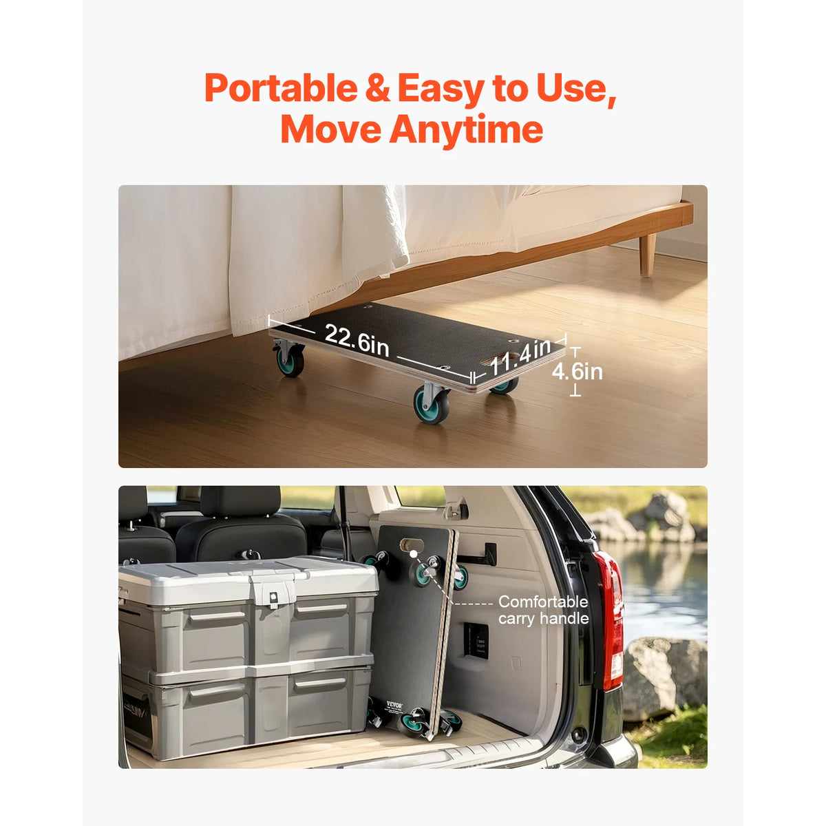 SucceBuy Furniture Moving Dolly With Durable TPR Wheels for Heavy Loads