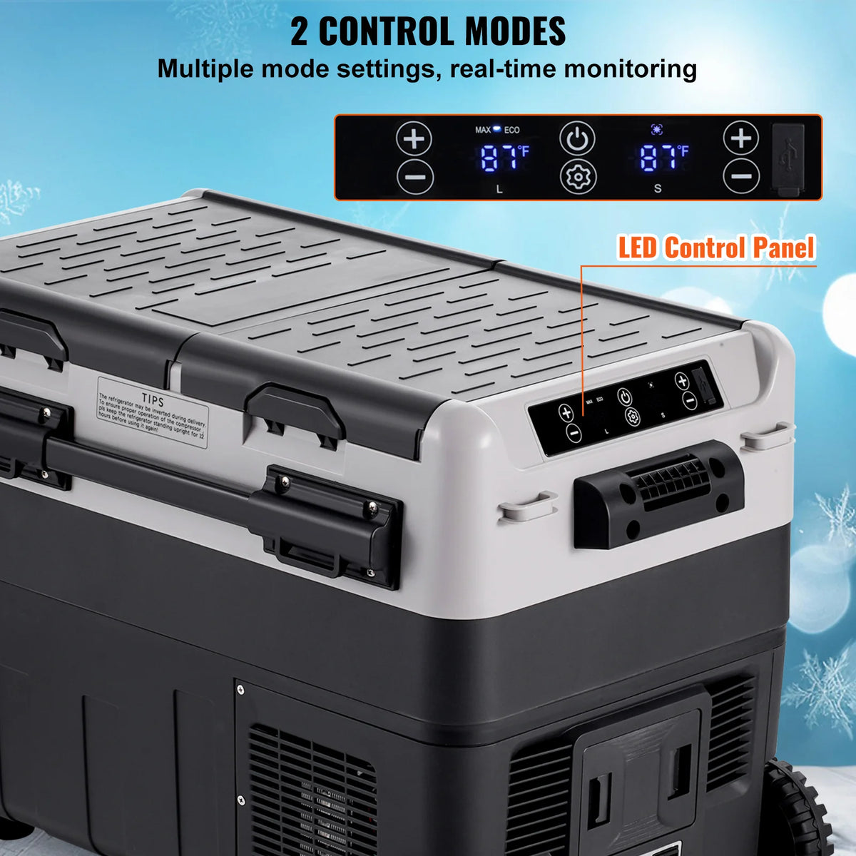 SucceBuy Portable Dual Zone Car Refrigerator Freezer With Compressor
