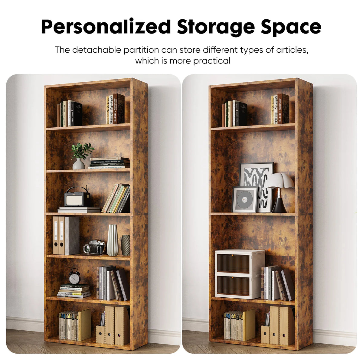 JHK Modern Wooden Bookcase With Open Shelf Storage