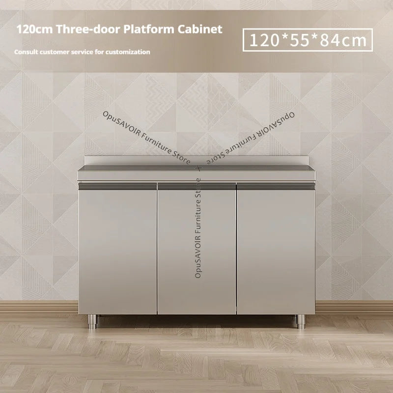 OAKCIA Stainless Steel Modular Kitchen Cabinet With Sink And Stove