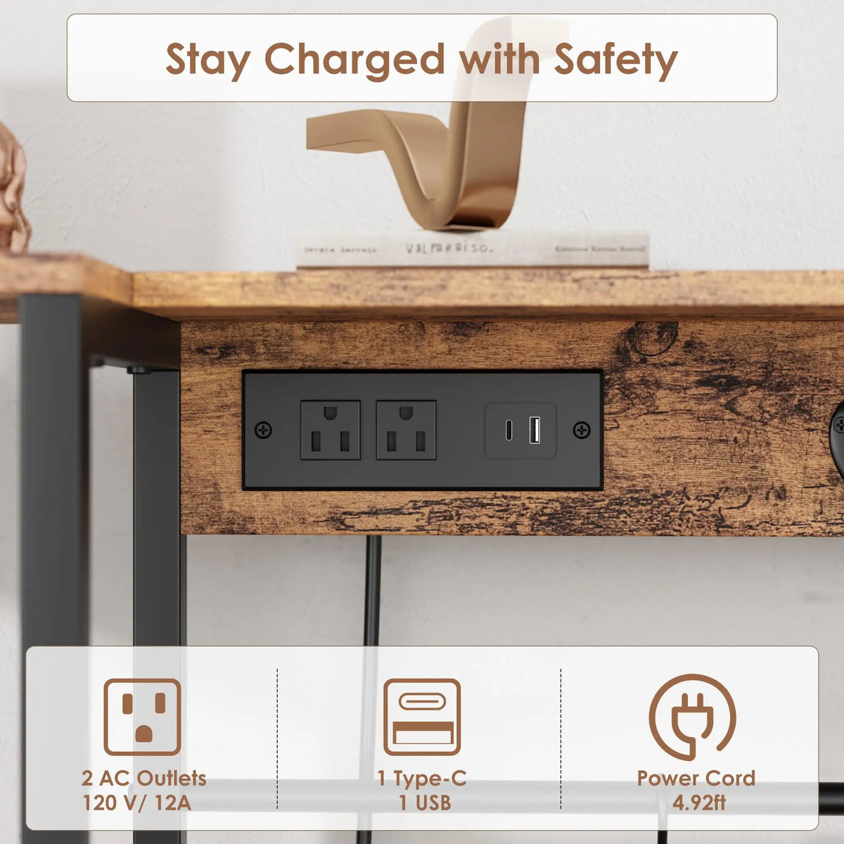 Kitchen Bakers Rack With Power Outlet And Storage Cabinet