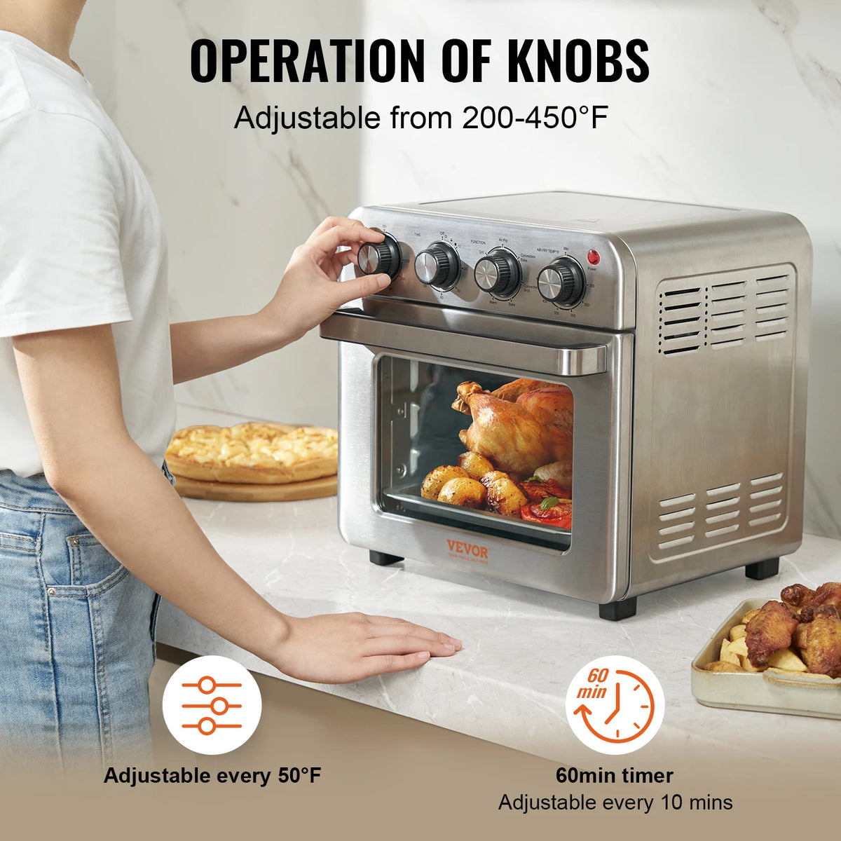SucceBuy Countertop Air Fryer Toaster Oven With Grill Combo
