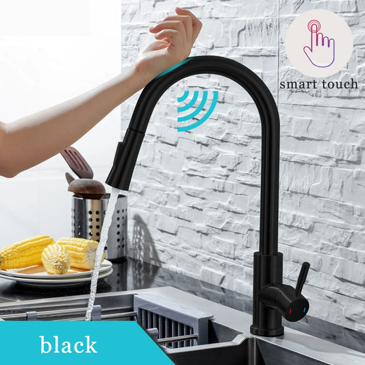 DQOK Touch Sensor Pull Out Kitchen Faucet With Smart Control