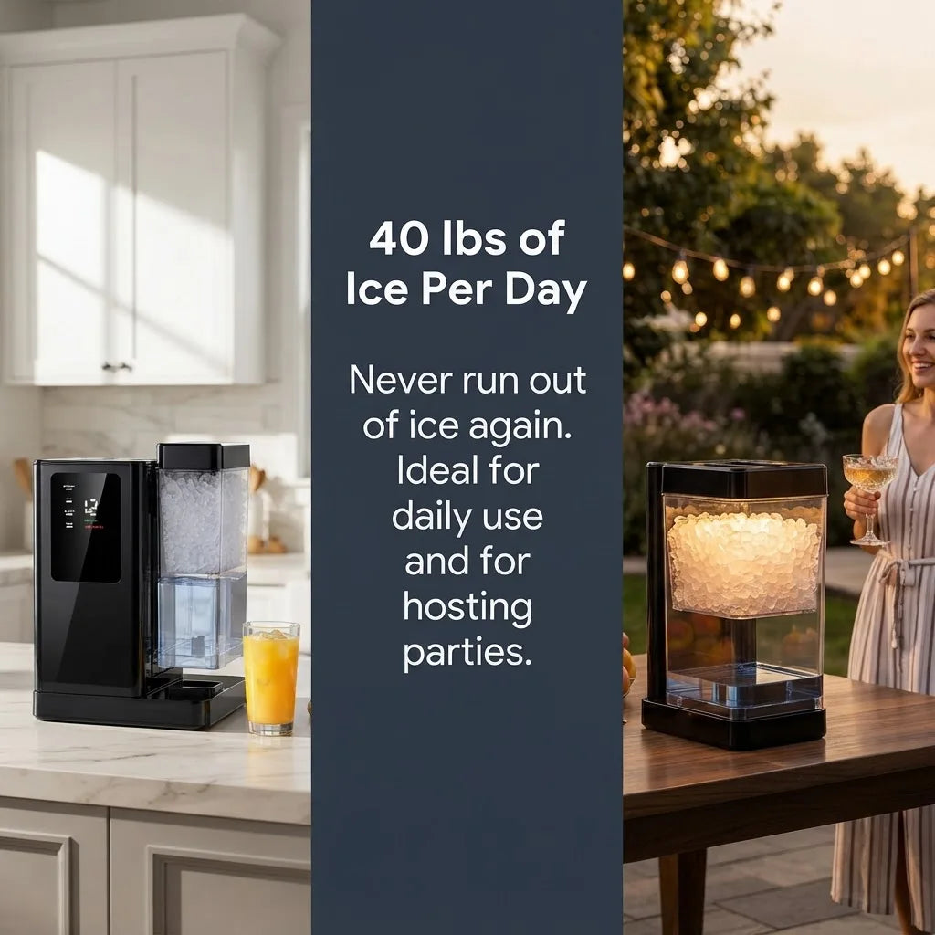 PHILERGO Portable Nugget Ice Maker With Self Cleaning Function
