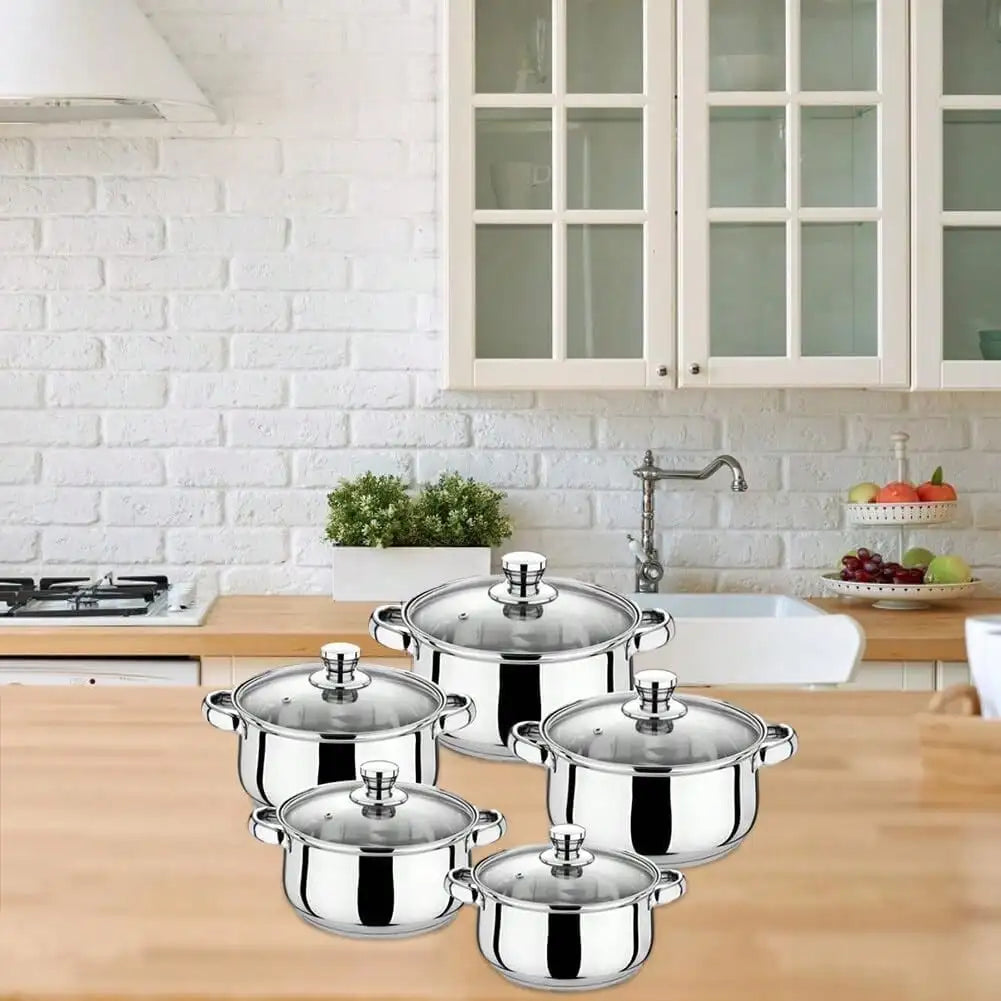 Stainless Steel Nonstick Cookware Set for Gas and Induction Stoves