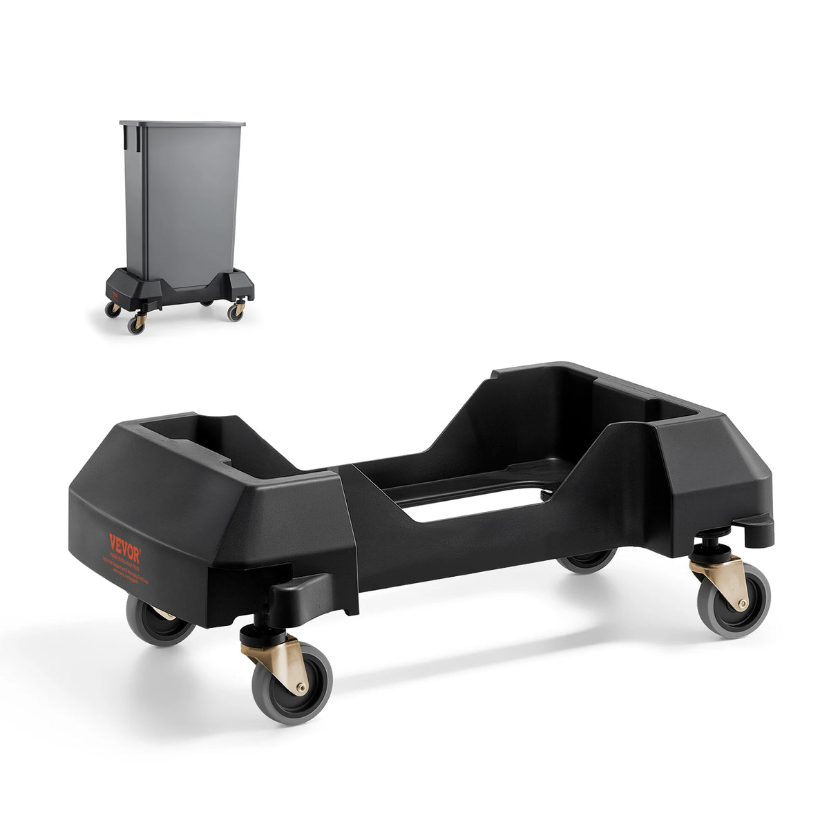 SucceBuy Heavy Duty Rolling Trash Can Dolly With Locking Wheels