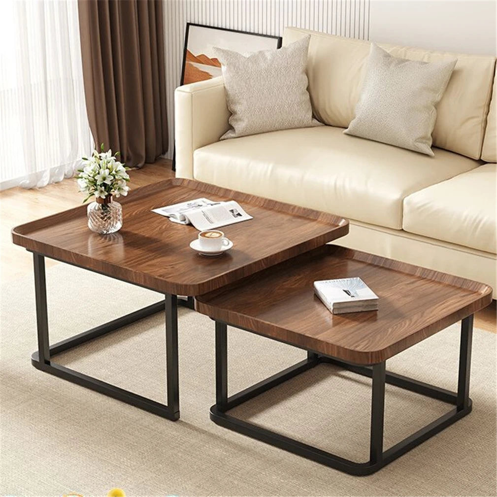 Modern Nesting Coffee Table Set With Metal Frame Furniture