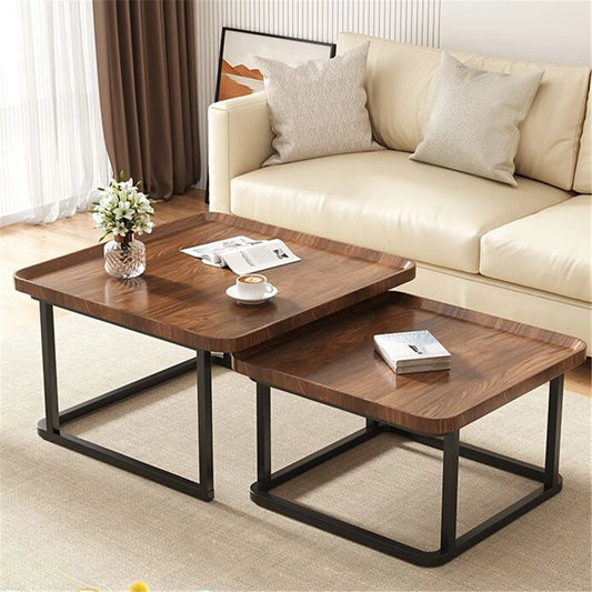 Modern Nesting Coffee Table Set With Metal Frame Furniture