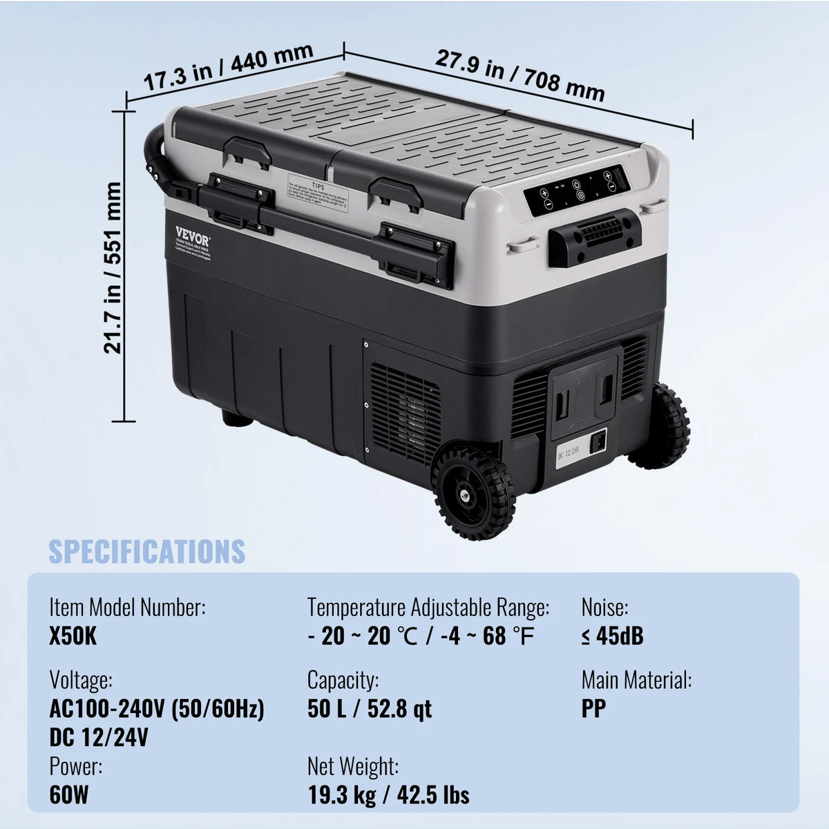SucceBuy Portable Dual Zone Car Refrigerator Freezer With Compressor
