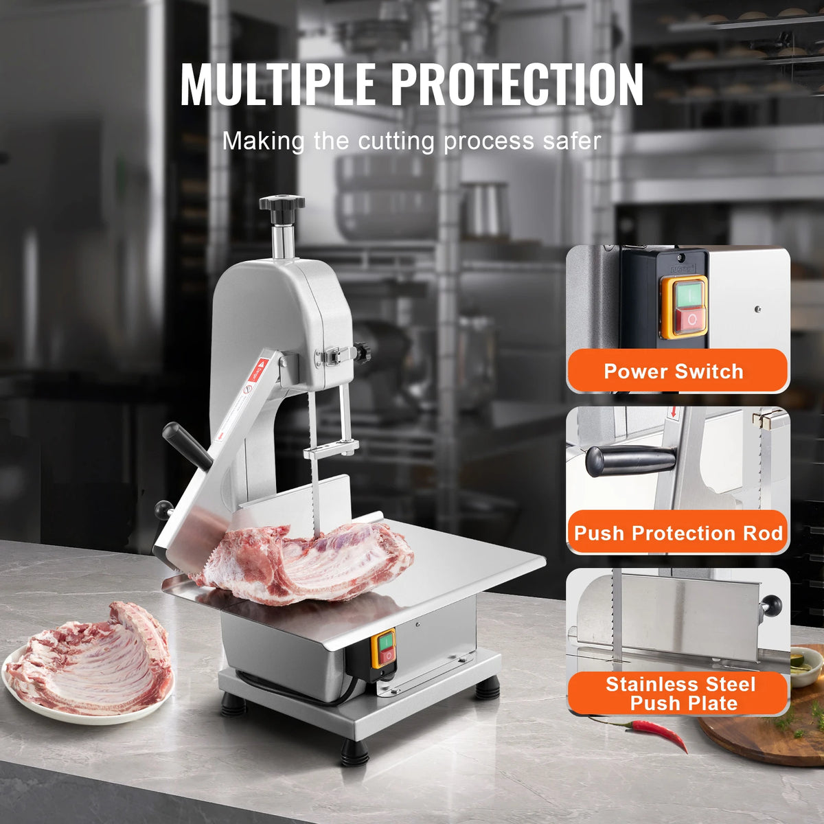 SucceBuy Commercial Electric Meat Bandsaw for Bone and Fish Cutting