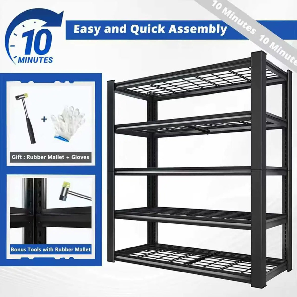 Sarenzoon Adjustable Metal Double Layer Utility Storage Rack