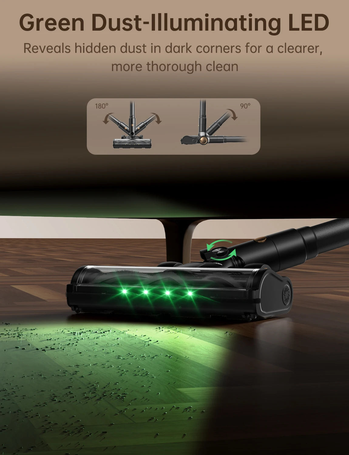 OXVAC Cordless Stick Vacuum With Self Cleaning Pet Hair Brush