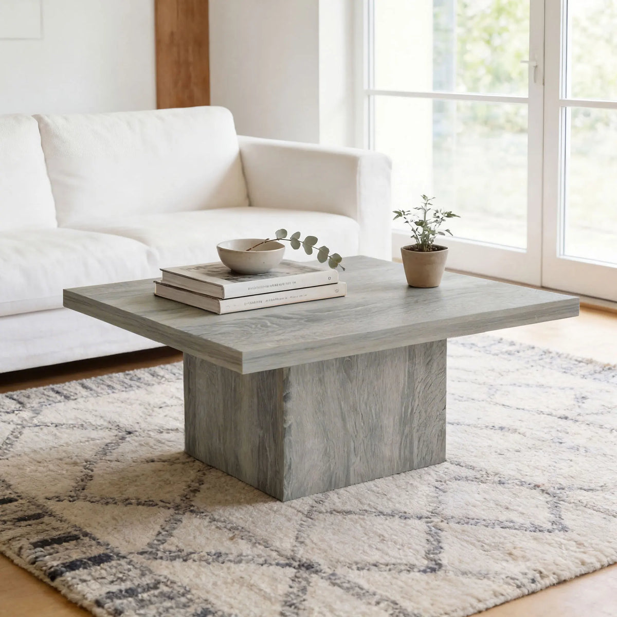 HOMCOM Modern Wood Square Coffee Table With Minimalist Design