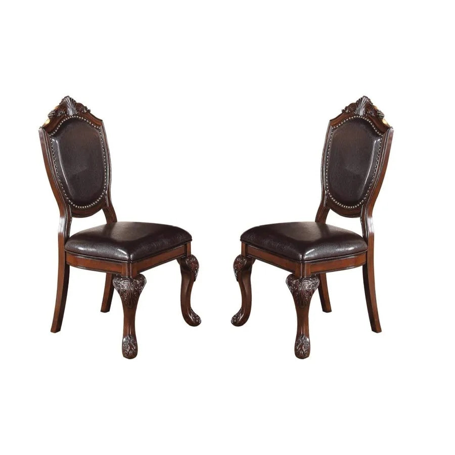 Classic Dining Set with Round Table and Four Side Chairs