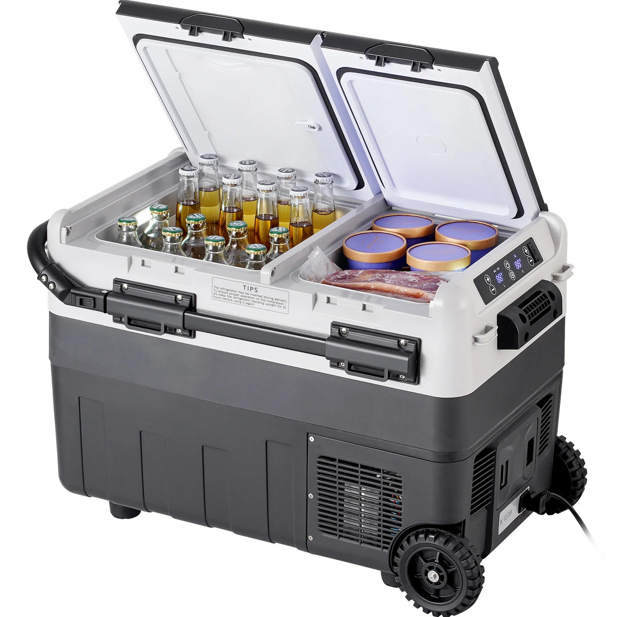 SucceBuy Portable Dual Zone Car Refrigerator Freezer With Compressor