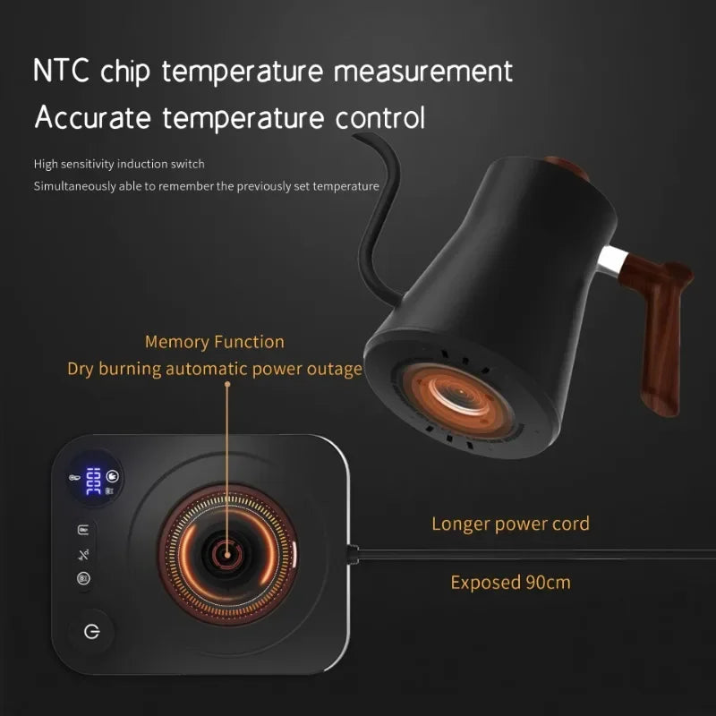 MilAlim Electric Gooseneck Kettle With Smart Temperature Control