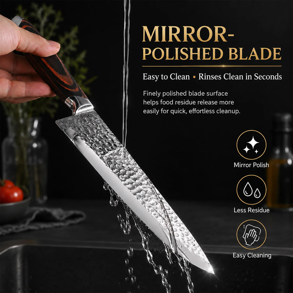 Professional Stainless Steel Kitchen Knife Set With Sharpener And Holder