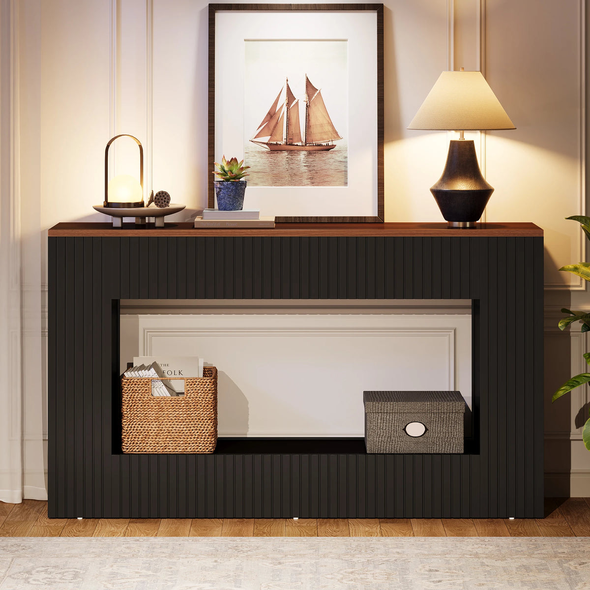 Tribesigns Modern Wood Console Table With Storage for Entryway