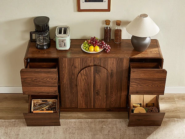 ONBRILL Modern Sideboard Cabinet With Drawers And Arched Doors