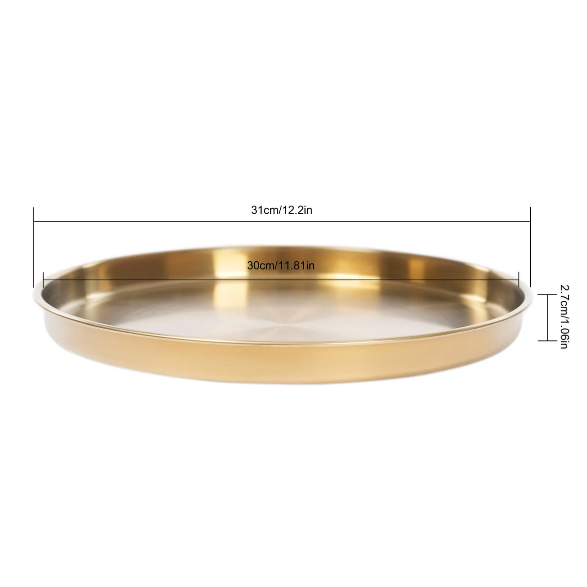 Bymaocar Six Piece Decorative Stainless Steel Serving Tray Set