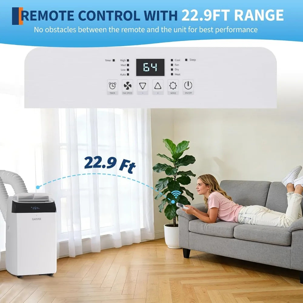 Garvee Portable Air Conditioner With Heat Pump And Remote Control