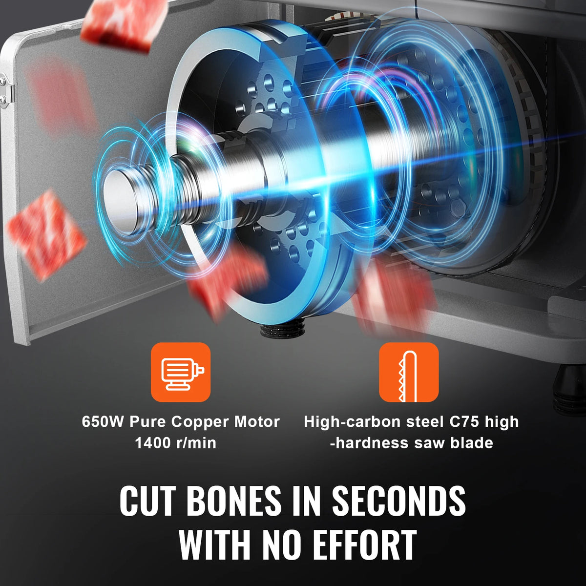 SucceBuy Commercial Electric Meat Bandsaw for Bone and Fish Cutting