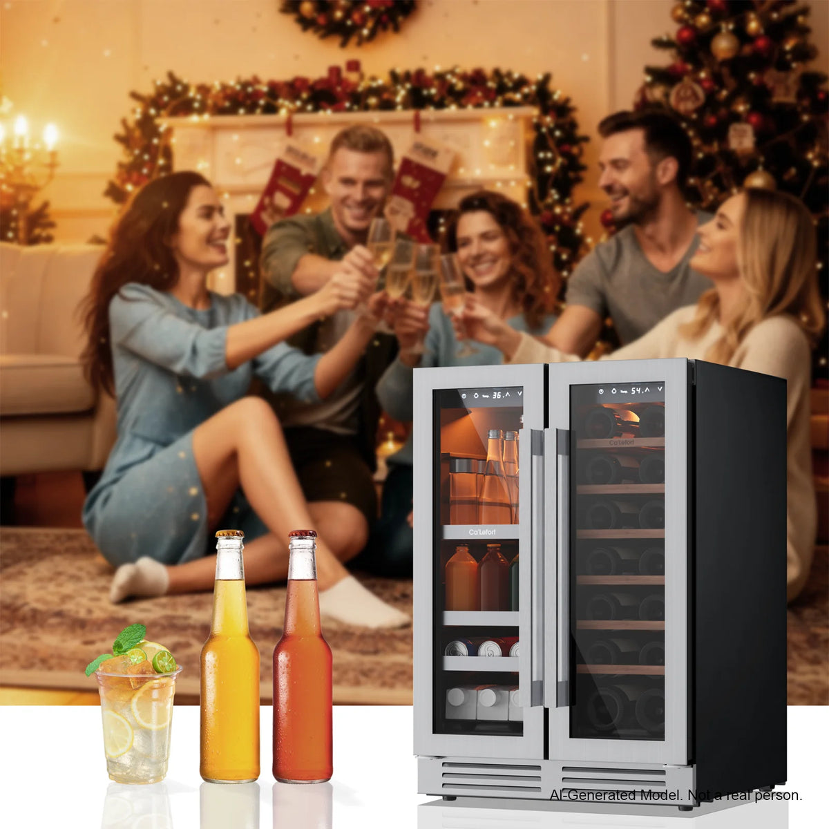 Ca'Lefort Dual Zone Beverage And Wine Fridge With Digital Controls