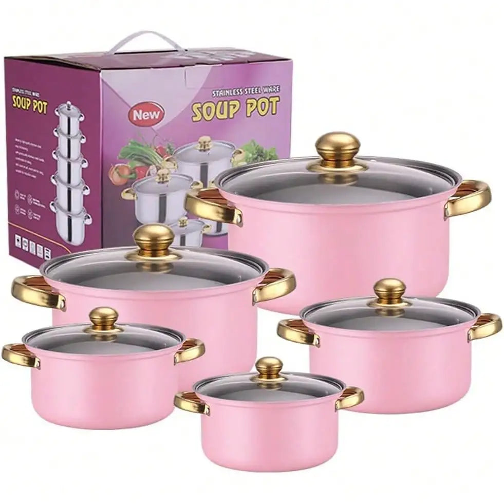 Stainless Steel Nonstick Cookware Set for Gas and Induction Stoves