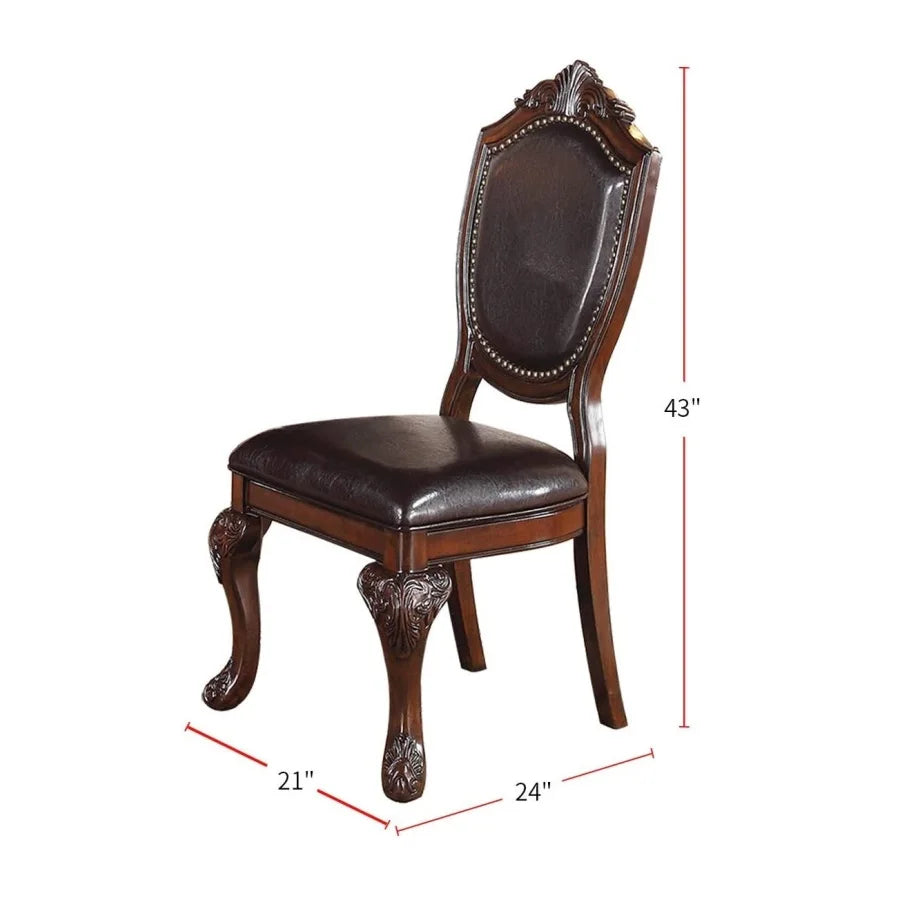 Classic Dining Set with Round Table and Four Side Chairs