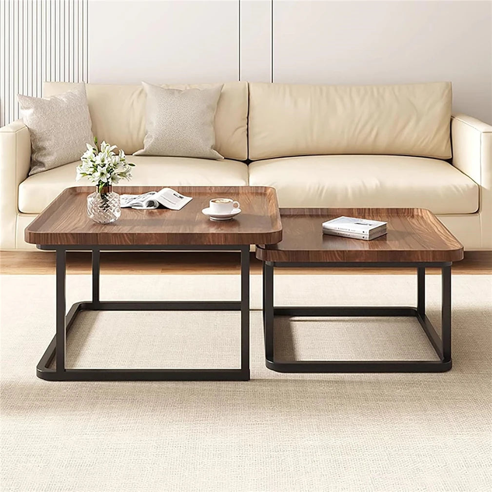 Modern Nesting Coffee Table Set With Metal Frame Furniture