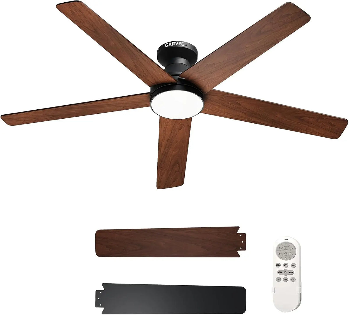 Low Profile Ceiling Fan With Light And Reversible DC Motor