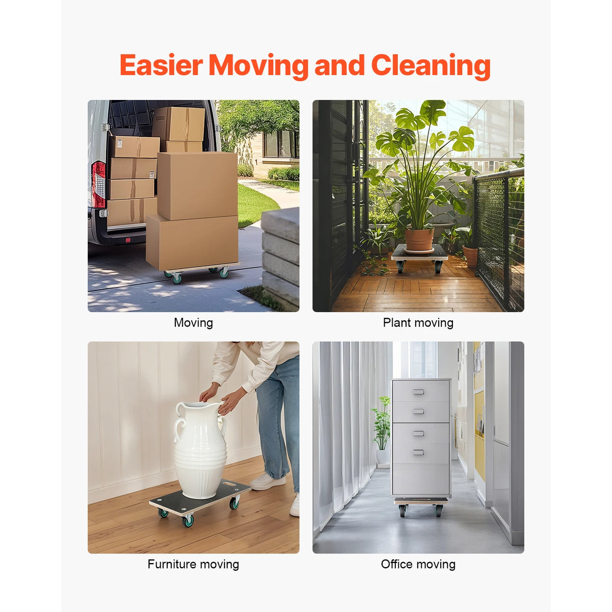 SucceBuy Furniture Moving Dolly With Durable TPR Wheels for Heavy Loads