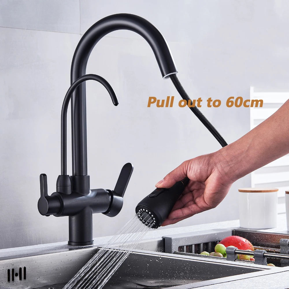 Onyzpily Touch Sensor Pull Out Kitchen Faucet Hot Cold Mixer