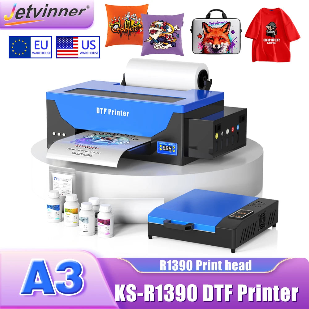 US EU Stock A4 XP600 DTF Printer For Epson L805 R1390 T Shirt Printing Machine Directly to Film Transfer Printer Imprimante A3