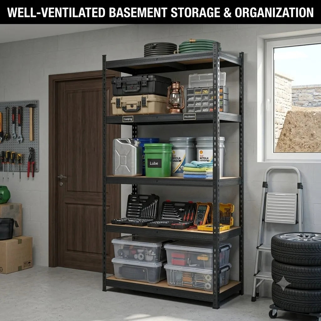 5-Tier Heavy Duty Boltless Storage Rack For Garage Organization