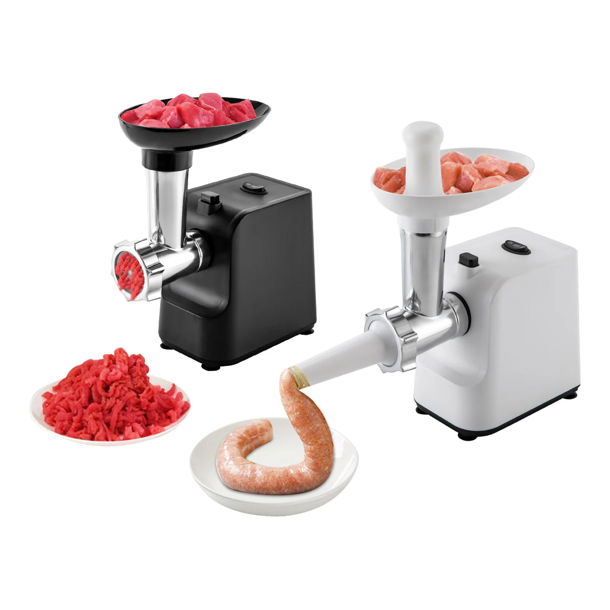 Electric Sausage Stuffer and Meat Grinder with Three Grinding Plates