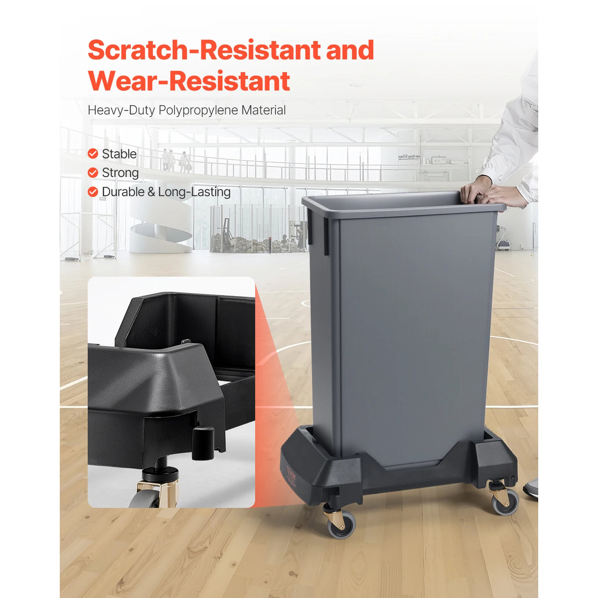 SucceBuy Heavy Duty Rolling Trash Can Dolly With Locking Wheels