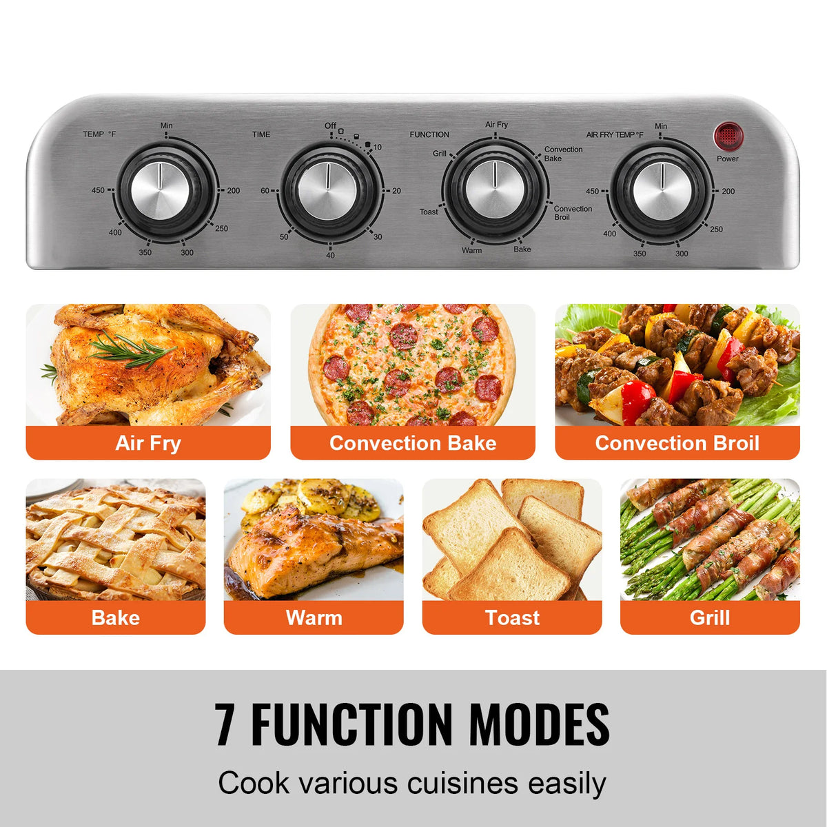 SucceBuy Countertop Air Fryer Toaster Oven With Grill Combo