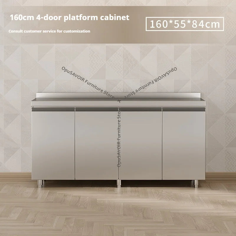 OAKCIA Stainless Steel Modular Kitchen Cabinet With Sink And Stove