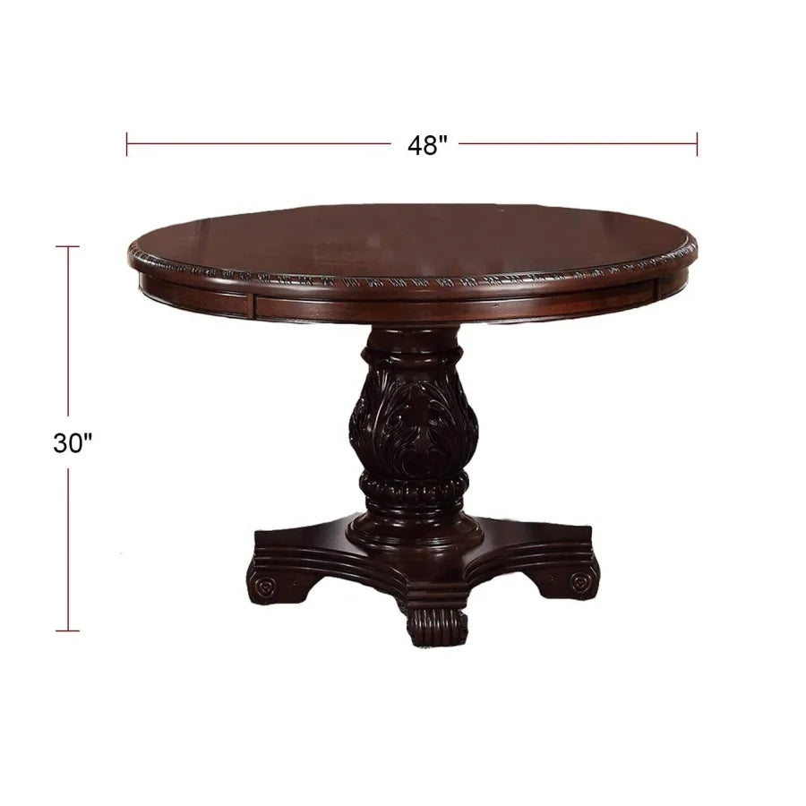 Classic Dining Set with Round Table and Four Side Chairs