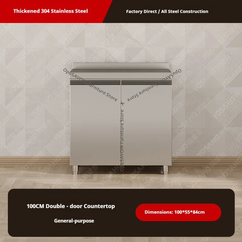 OAKCIA Stainless Steel Modular Kitchen Cabinet With Sink And Stove