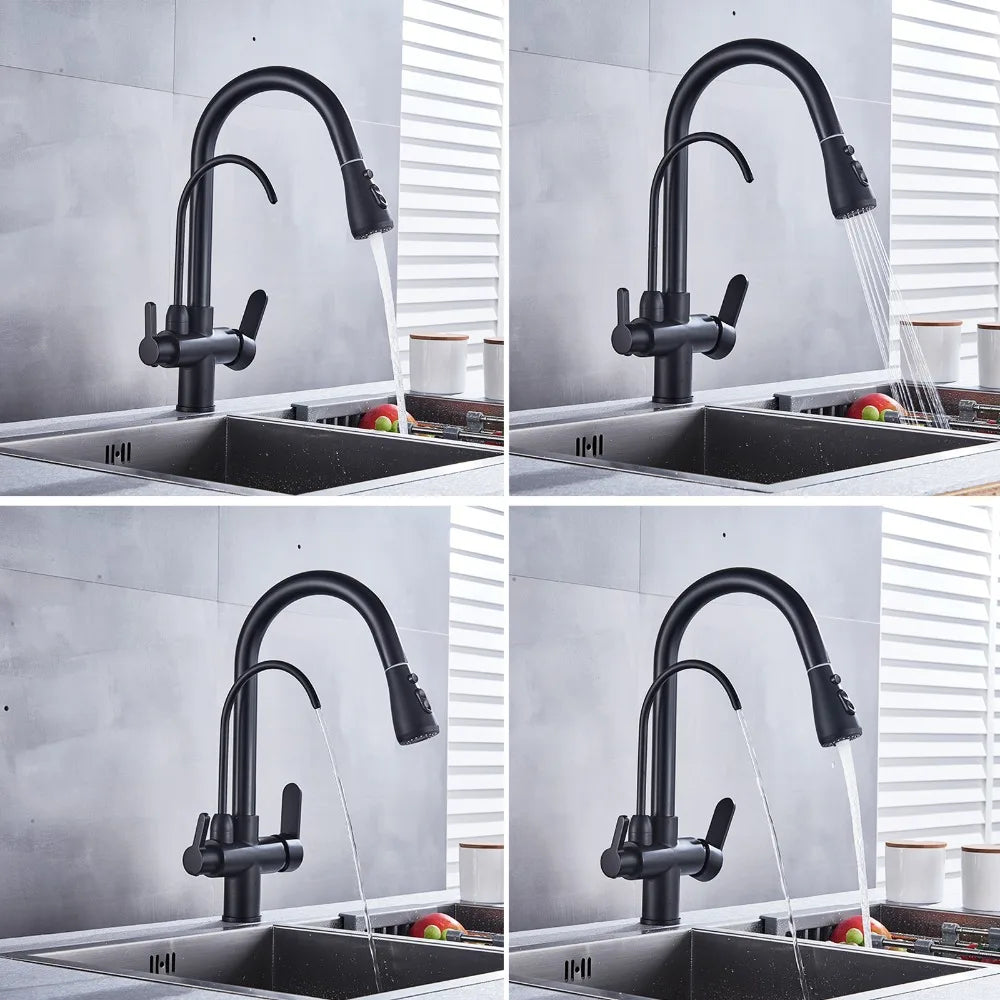 Onyzpily Touch Sensor Pull Out Kitchen Faucet Hot Cold Mixer