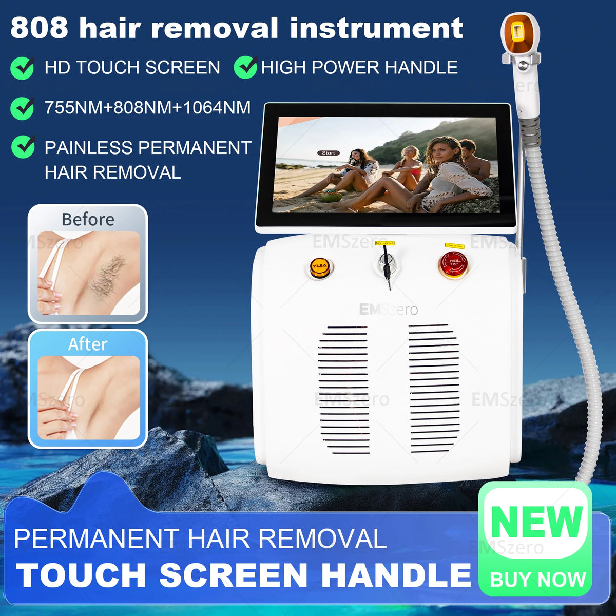 MYOSLIM 808nm Diode Laser Permanent Hair Removal Machine