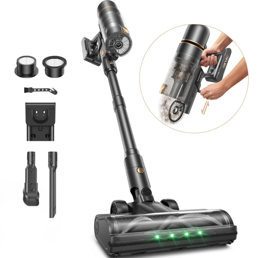 OXVAC Cordless Stick Vacuum With Self Cleaning Pet Hair Brush