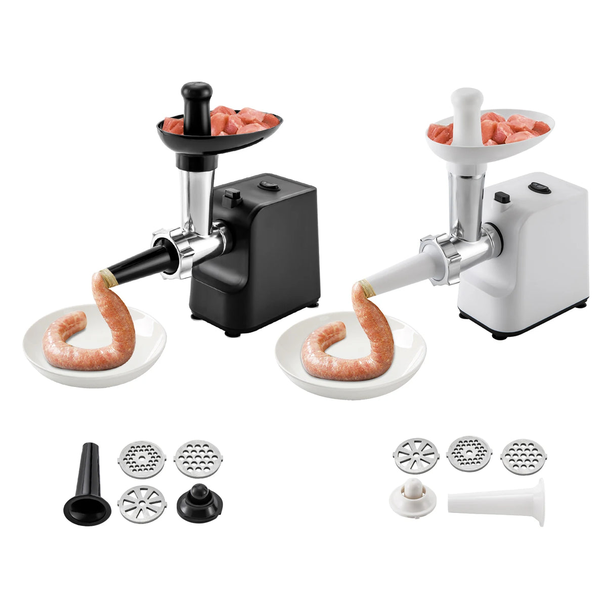 Electric Sausage Stuffer and Meat Grinder with Three Grinding Plates