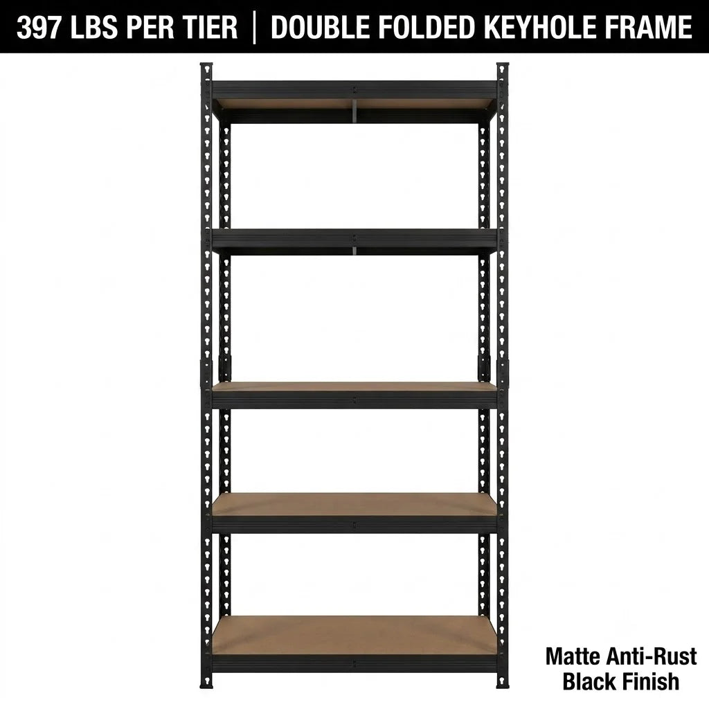 5-Tier Heavy Duty Boltless Storage Rack For Garage Organization