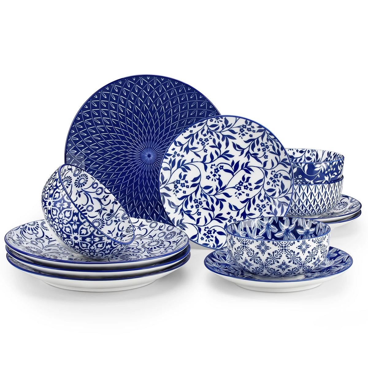 MALACASA Ceramic Dinnerware Plates And Bowls Tableware Set