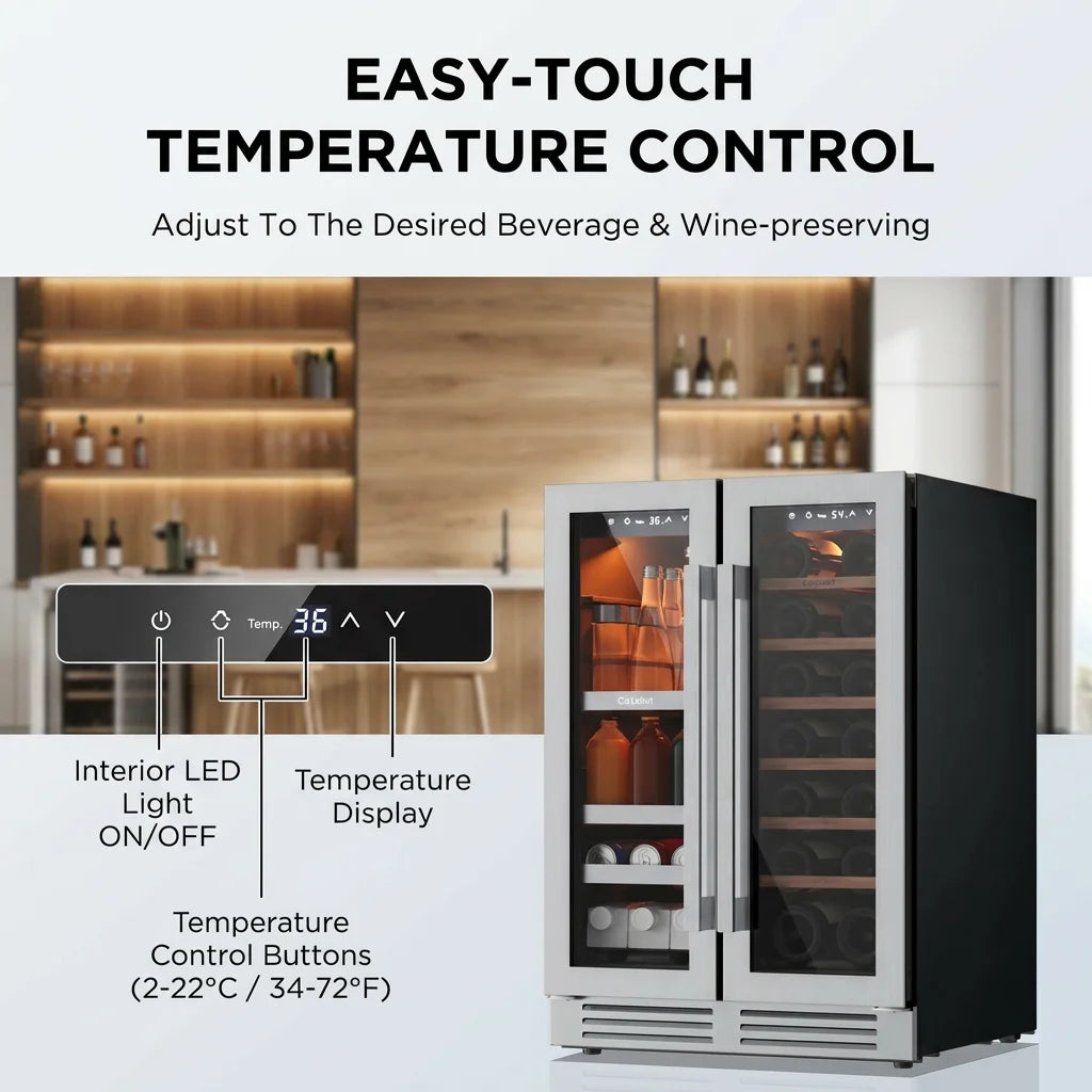 Ca'Lefort Dual Zone Beverage And Wine Fridge With Digital Controls