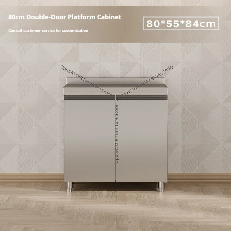 OAKCIA Stainless Steel Modular Kitchen Cabinet With Sink And Stove